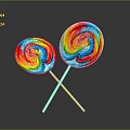 Delightful Colorful Swirled Lollipops With Vibrant Hues Crossed On Dark Background