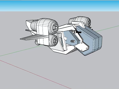 3D Mechanical Design Model With Wireframe Structure And Components 3d model