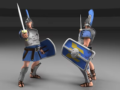 Ancient Roman Soldier Sword Shield Armor 3d model