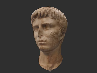 Classical Marble Head Sculpture With Intricate Facial Features And Ancient Art Design 3d model
