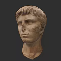 Classical Marble Head Sculpture With Intricate Facial Features And Ancient Art Design