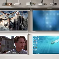 Projection Monitoring System With Multiple Screens And Projectors For Various Content