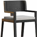 Modern Wooden Dining Armchair with Upholstered Seat and Contemporary Design
