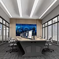 Command Control Room of Modern Monitoring Room 3d model