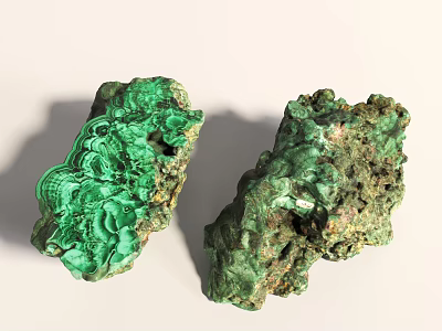 Natural Green Rockery Stones With Unique Texture And Surface Patterns For Garden Decoration 3d model