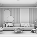 Modern sofa coffee table combination 3d model