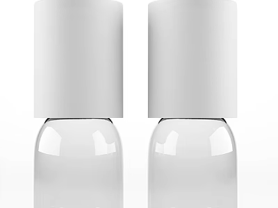 Modern Wall Lamps With White Cylindrical Shade And Transparent Glass Base 3d model