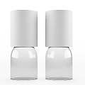 Modern Wall Lamps With White Cylindrical Shade And Transparent Glass Base