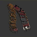 Innovative Truck Stacked Arch Architecture Featuring Red Orange Black White Vehicles