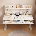 Kids Study Desk With Upper Shelf Storage Stationery Organization And Drawing Area