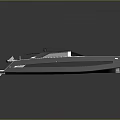 Luxury Modern Yacht With Sleek Black Hull And Wooden Deck Design