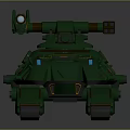 Futuristic Green Military Vehicle With Mechanical Design And Large Cannon