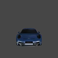 Blue Porsche Sports Car Featuring Sleek Design And Aerodynamic Exterior Features