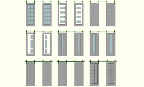 Modern Barn Door Single Door 3d model