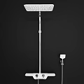 Modern Faucet with Technical Drawings Handheld Shower and Dimension Labels