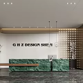 Modern Front Office Front Desk 3d model