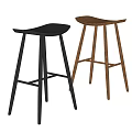 Modern Black And Wooden Bar Stools With Sleek Design And Thin Legs