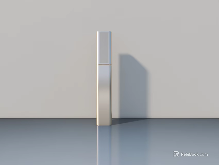 Modern Silver Swing Door With Sleek Metal Surface And Shiny Floor 3d model 