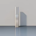 Modern Silver Swing Door With Sleek Metal Surface And Shiny Floor