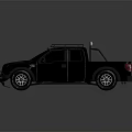 Black Pickup Truck With Roof Rack Lights Front Bumper And Off Road Tires