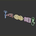 Modern keychain clasp 3d model