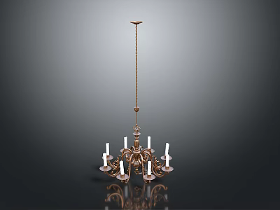 Classic Metal Chandelier Lighting Combination With Multiple Candle Lights And Smooth Reflection 3d model