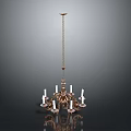 Classic Metal Chandelier Lighting Combination With Multiple Candle Lights And Smooth Reflection 3d model
