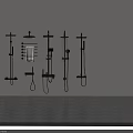 Various Black Shower Systems With Overhead Handheld And Towel Bar Designs