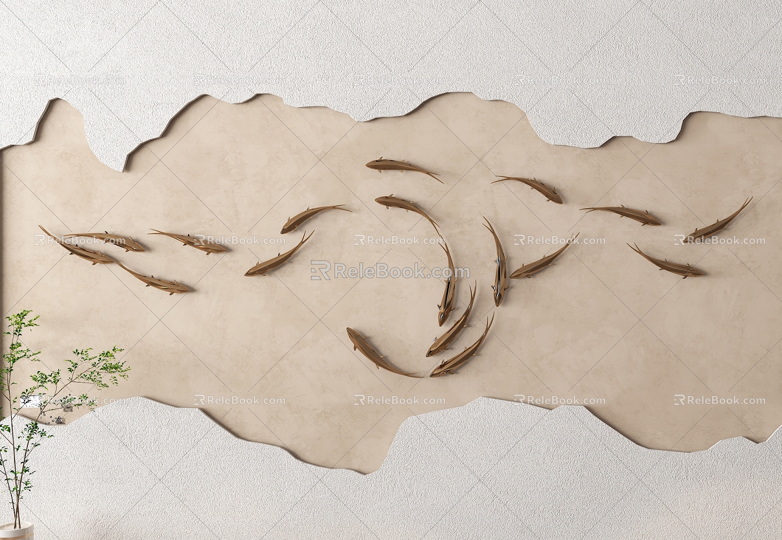 Background wall Background wall Fish background wall 3d model