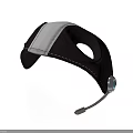 Black And White Electronic Headset With Built In Microphone And Open Ear Design