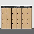 Modern Safe Storage Lockers With Easy Solution Design And Light Wood Finish 3d model