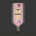 Decorative Ship Model in a Glass Bottle with Wooden Base and Nautical Design Details