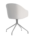 Modern Beige Table and Chair Set With White Trim Swivel Silver Metal Five-Star Base