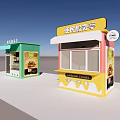 Convenience Service Kiosk and Green Snack Kiosk with Colorful Exterior Design