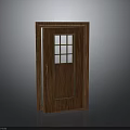 Elegant Classic Wooden Door With Glass Panes And Golden Trim Design