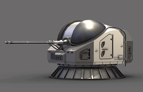 Naval Gun Near Antiaircraft Gun Shipborne Weapon 3d model