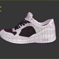 Stylish Gray And White Sneakers With Black Laces And Silver Side Accents