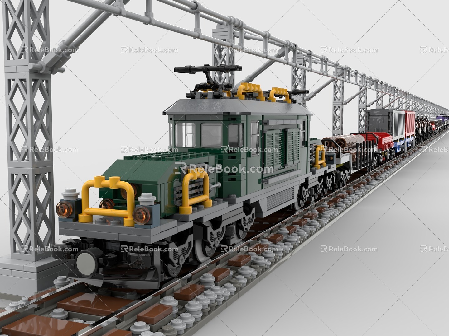 LEGO Toy Building Blocks Train Carriage Train Freight Train Light Rail High Speed Rail EMU 3d model