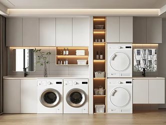 balcony washing machine cabinet SU model 3d model