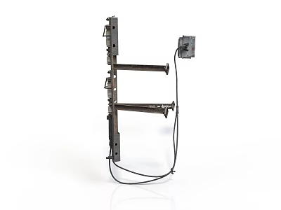 Industrial Equipment Wall Mounted Dual Arms Black Bracket With Stable Cable Connection For Machinery 3d model
