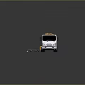 White Utility Truck With Yellow Mechanical Equipment And Circular Cutting Wheel