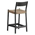 Simple Wooden Bar Stool With Rattan Seat And Sturdy Frame For Kitchen Bar