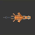 Orange Pixel Art Sci Fi Weapon With Detailed Tech Components And Modern Design 3d model