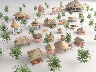 Thatched House Pavilion 3d model