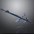 Mythical Blue Purple Dragon With Long Scaly Body Multiple Glowing Wings Fish Like Tail Fins