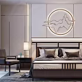 Background double bed 3d model