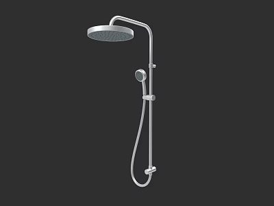 Modern Stainless Steel Shower System With Overhead Head And Handheld Sprayer 3d model