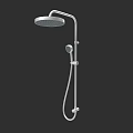 Modern Stainless Steel Shower System With Overhead Head And Handheld Sprayer