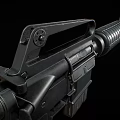 Detailed Tactical Military Rifle With Barrel Magazine Stock Grip And Trigger Design