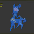 Magical Elf Character With Pink Hair Blue Horns And Blue Deer Body Creature